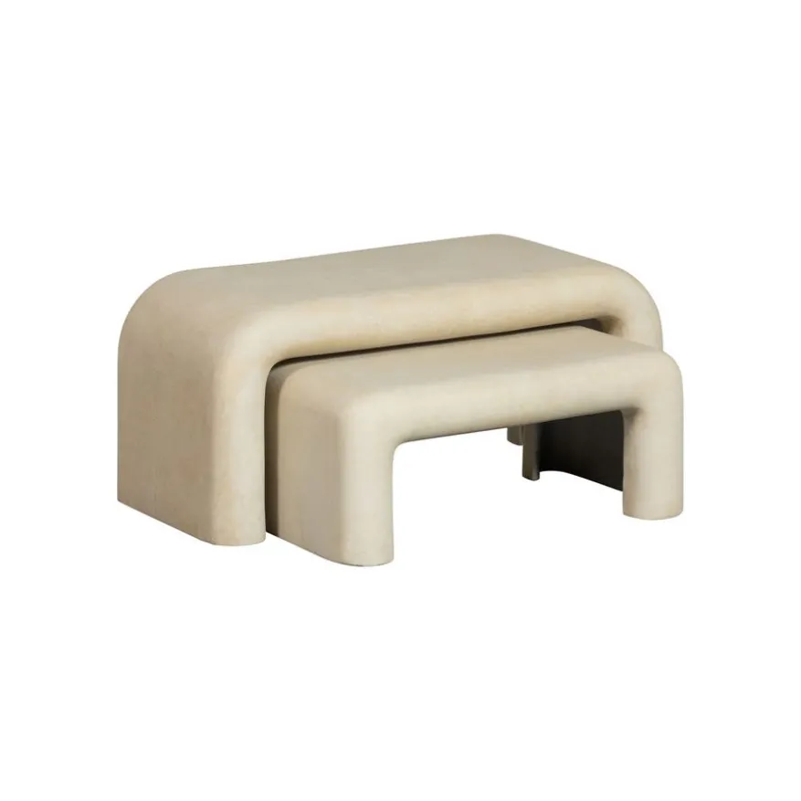 WOOOD Salontafel Stani Naturel - set 2 stuks