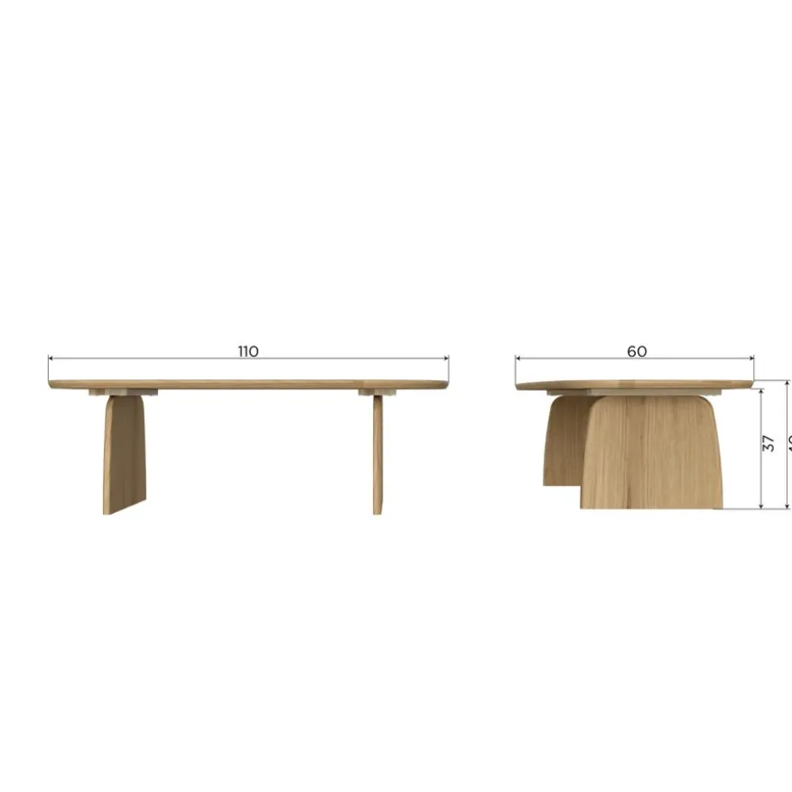 WOOOD Salontafel Tablo Eiken - 110x60 cm