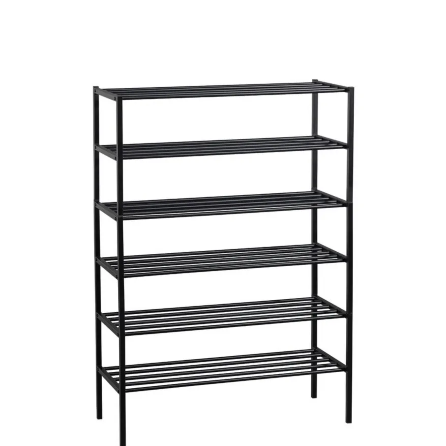 WOOOD Schoenenrek Ferro Zwart - 85x120x35 cm