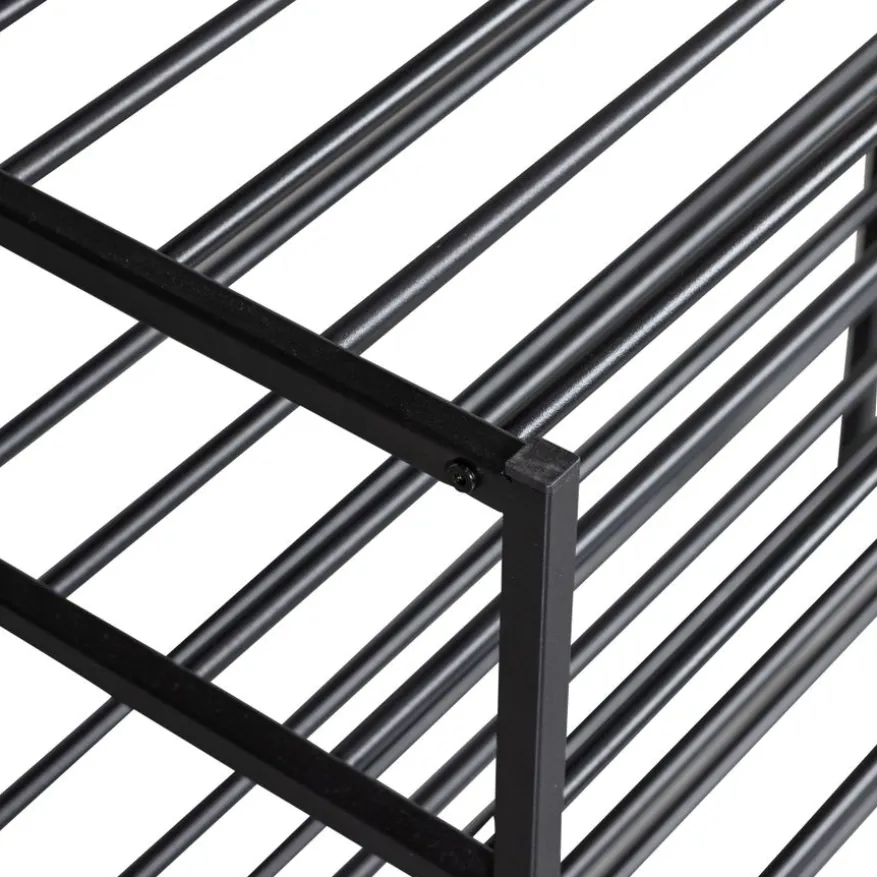WOOOD Schoenenrek Ferro Zwart - 85x120x35 cm