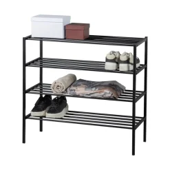 WOOOD Schoenenrek Ferro Zwart - 85x80x35 cm