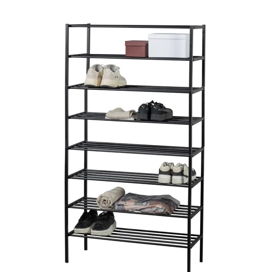 WOOOD Schoenenrek Ferro Zwart - 85x160x35 cm