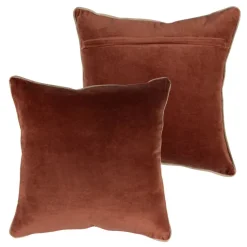 WOOOD Sierkussen Zena Roze / Roestbruin - set 4 stuks