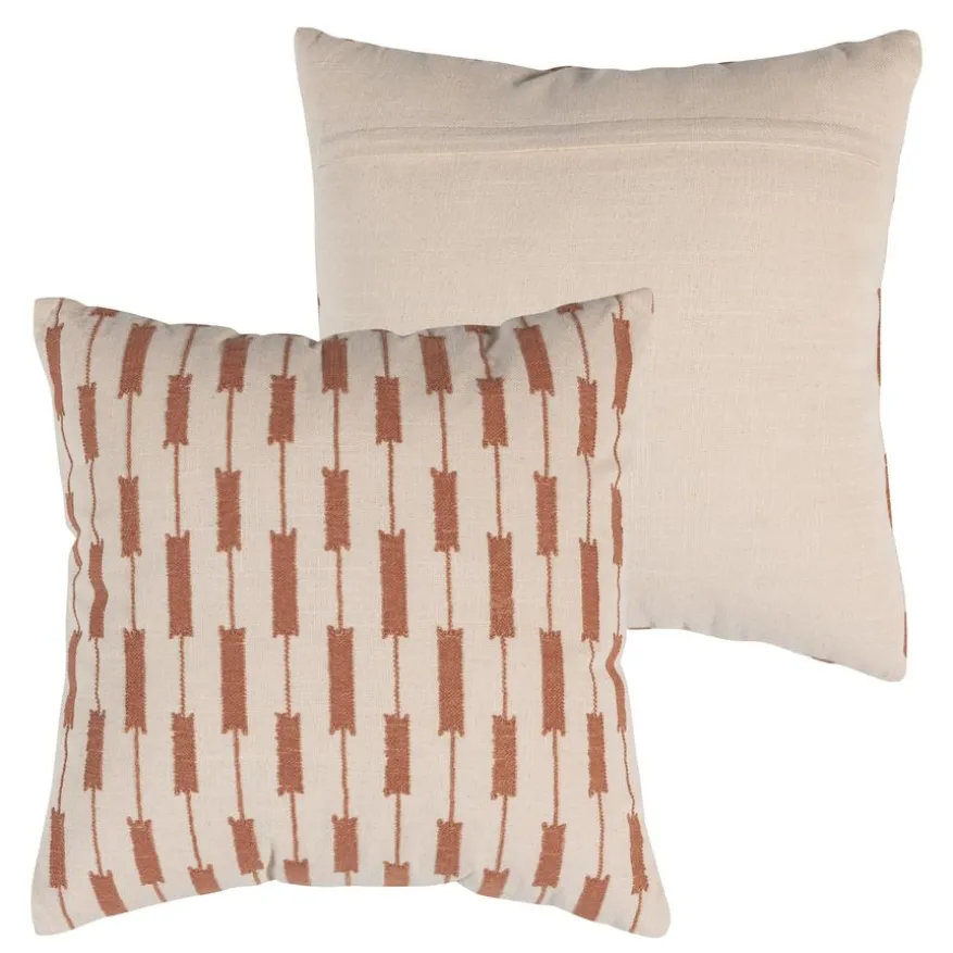 WOOOD Sierkussen Zena Roze / Roestbruin - set 4 stuks