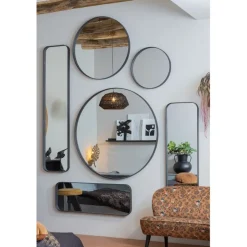 WOOOD Spiegel Doutzen Zwart - Ø 80 cm