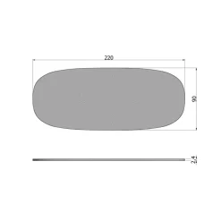 WOOOD Tafelblad Tablo Naturel - 220x90 cm