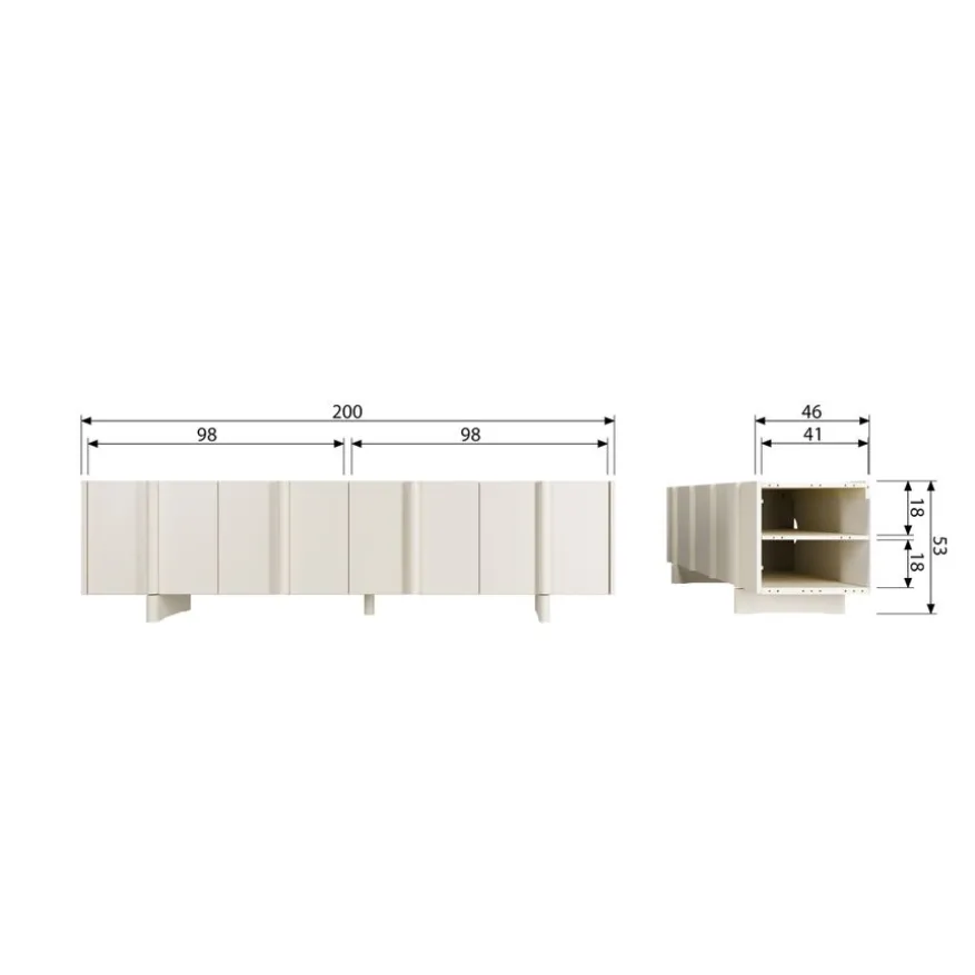 WOOOD TV-meubel Basu Dust - 200x53x46 cm