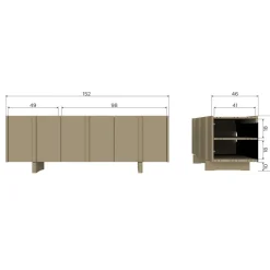 WOOOD TV-meubel Basu Moss - 152x53x46 cm