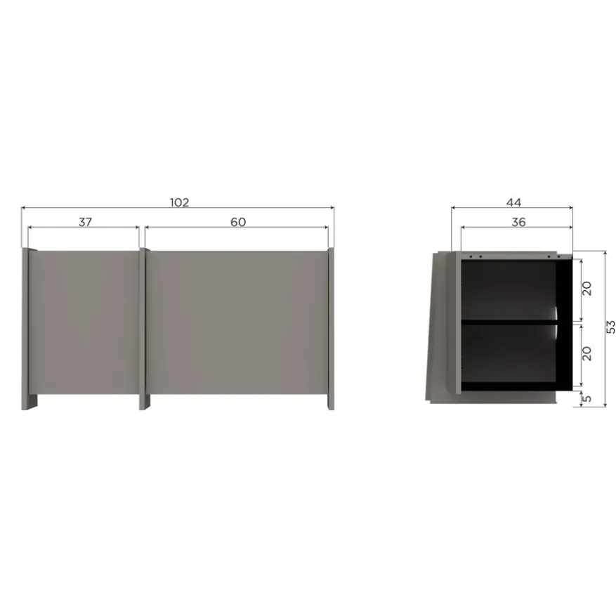 WOOOD TV-meubel Brock Warmgrijs - 102x53x44 cm