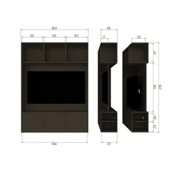 WOOOD TV-meubel Meggy Middenbruin - 160x215x40 cm