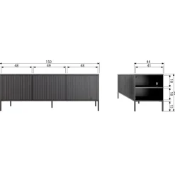WOOOD TV-Meubel New Gravure Bruin - 150x56x44 cm