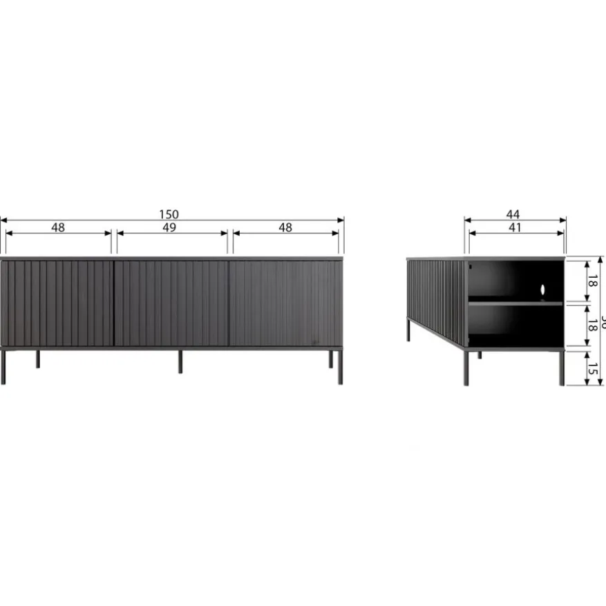 WOOOD TV-meubel New Gravure Naturel - 150x56x44 cm