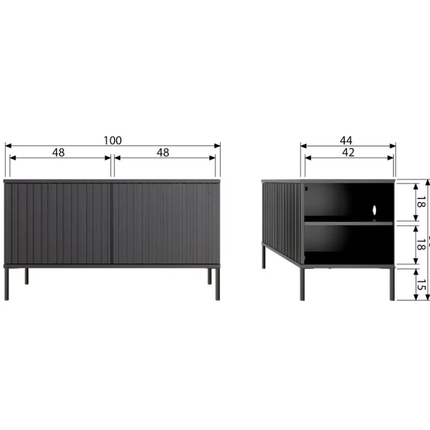 WOOOD TV-meubel New Gravure Naturel - 100x56x44 cm