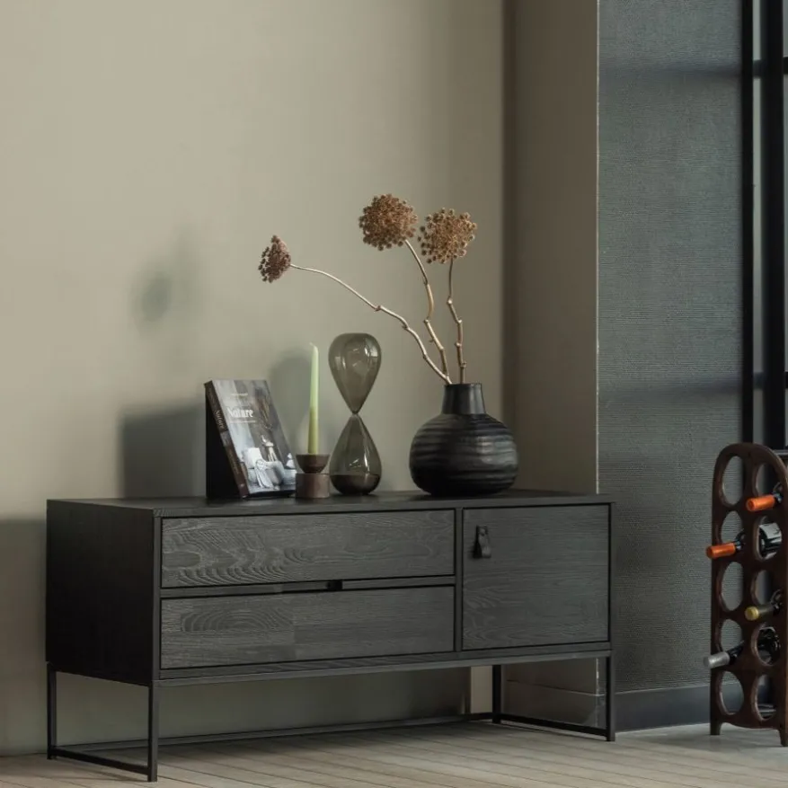 WOOOD TV-meubel Silas Zwart - 120x55x44 cm