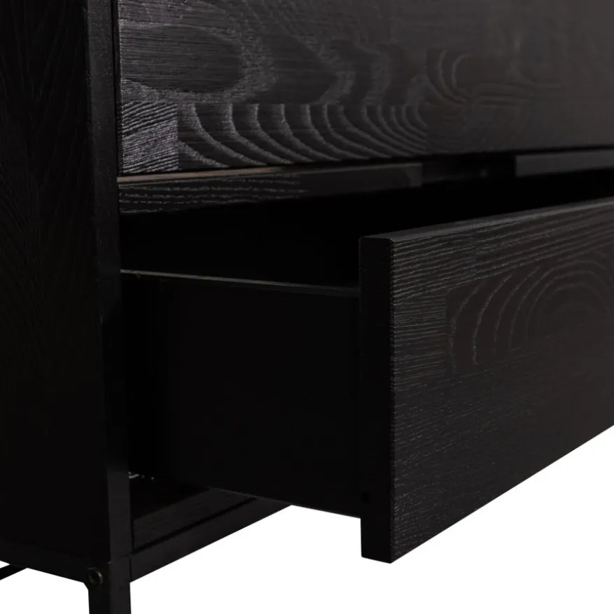 WOOOD TV-meubel Silas Zwart - 120x55x44 cm