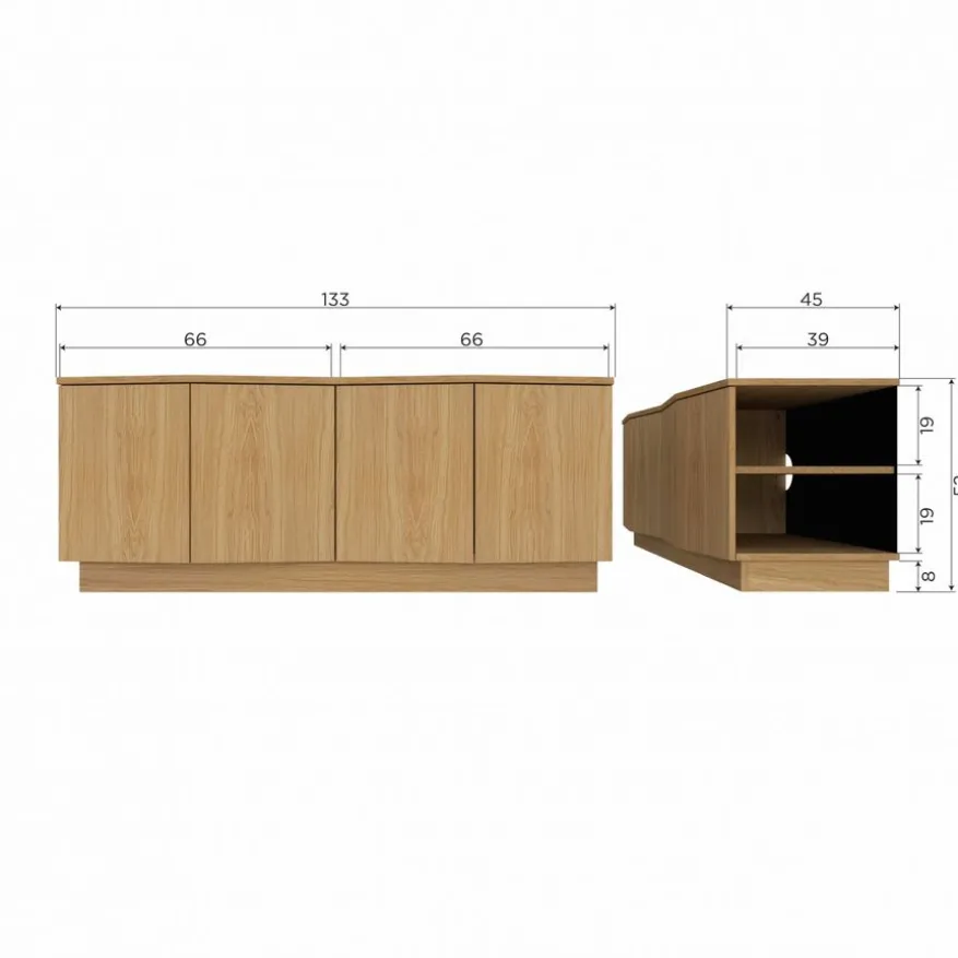 WOOOD TV-meubel Zuma Naturel - 133x52x45 cm