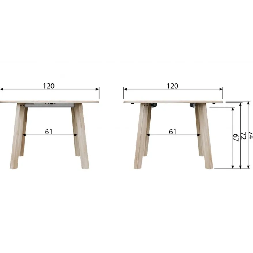WOOOD Uitschuifbare Eettafel Lange Jan Wit - 120/160/200x120 cm