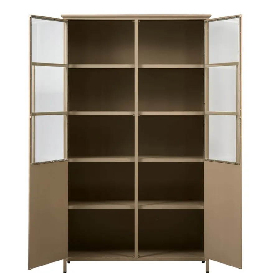 WOOOD Vitrinekast Exhibit Khaki - 99x170x44 cm