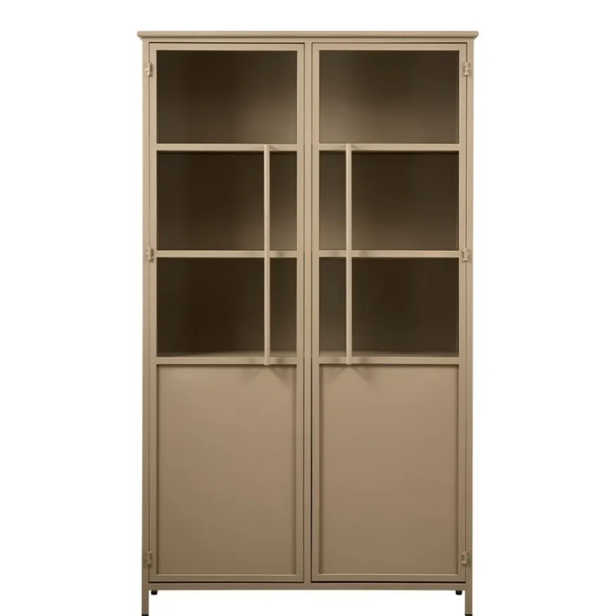 WOOOD Vitrinekast Exhibit Khaki - 99x170x44 cm