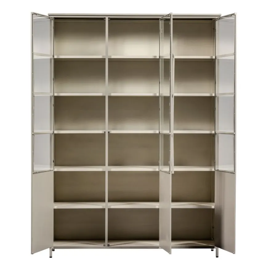 WOOOD Vitrinekast Exhibit XL Zand - 142x200x44 cm