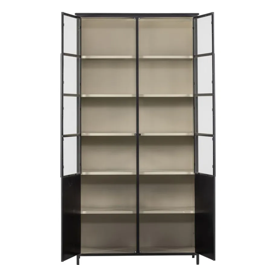 WOOOD Vitrinekast Exhibit XL Zwart - 99x200x44 cm