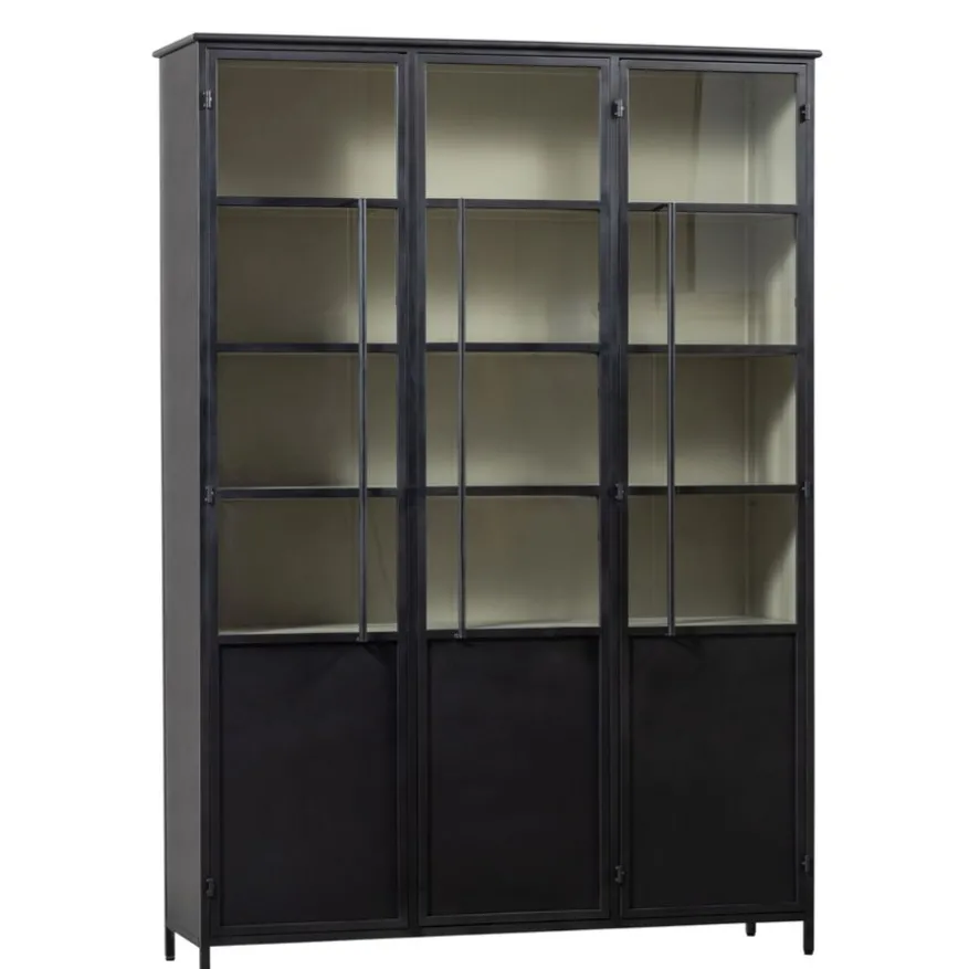 WOOOD Vitrinekast Exhibit XL Zwart - 142x200x44 cm