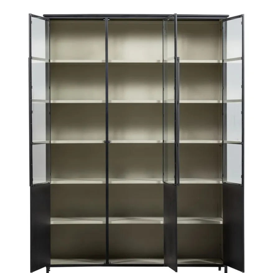WOOOD Vitrinekast Exhibit XL Zwart - 142x200x44 cm