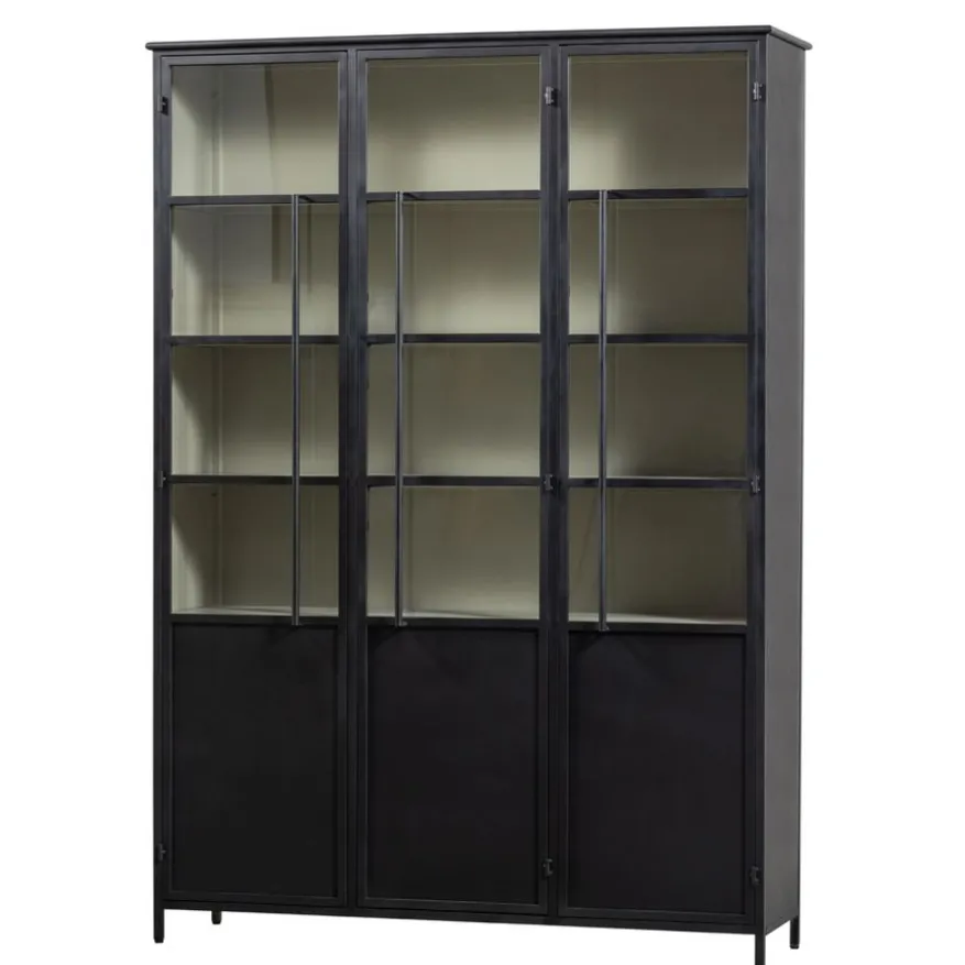 WOOOD Vitrinekast Exhibit XL Zwart - 142x200x44 cm