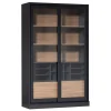 WOOOD Vitrinekast James Zwart - 125x200x47 cm