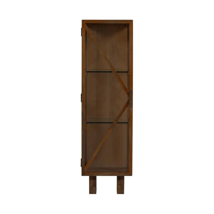 WOOOD Vitrinekast Kella Donkerbruin - 40x137x39 cm