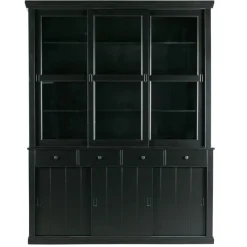 WOOOD Vitrinekast Lagos Zwart - 166x214x48 cm