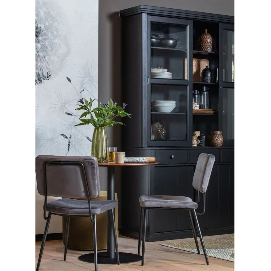 WOOOD Vitrinekast Lagos Zwart - 166x214x48 cm