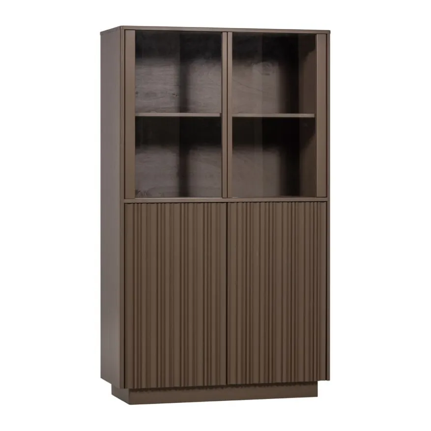 WOOOD Vitrinekast Nova Truffel - 102x172x40 cm