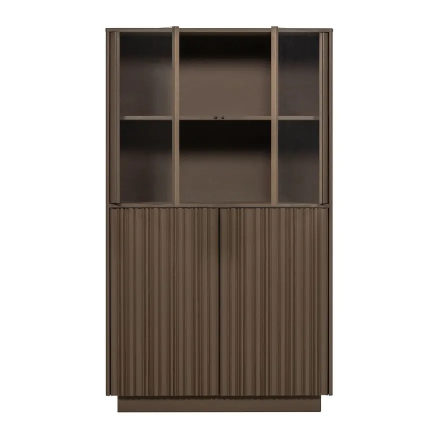 WOOOD Vitrinekast Nova Truffel - 102x172x40 cm