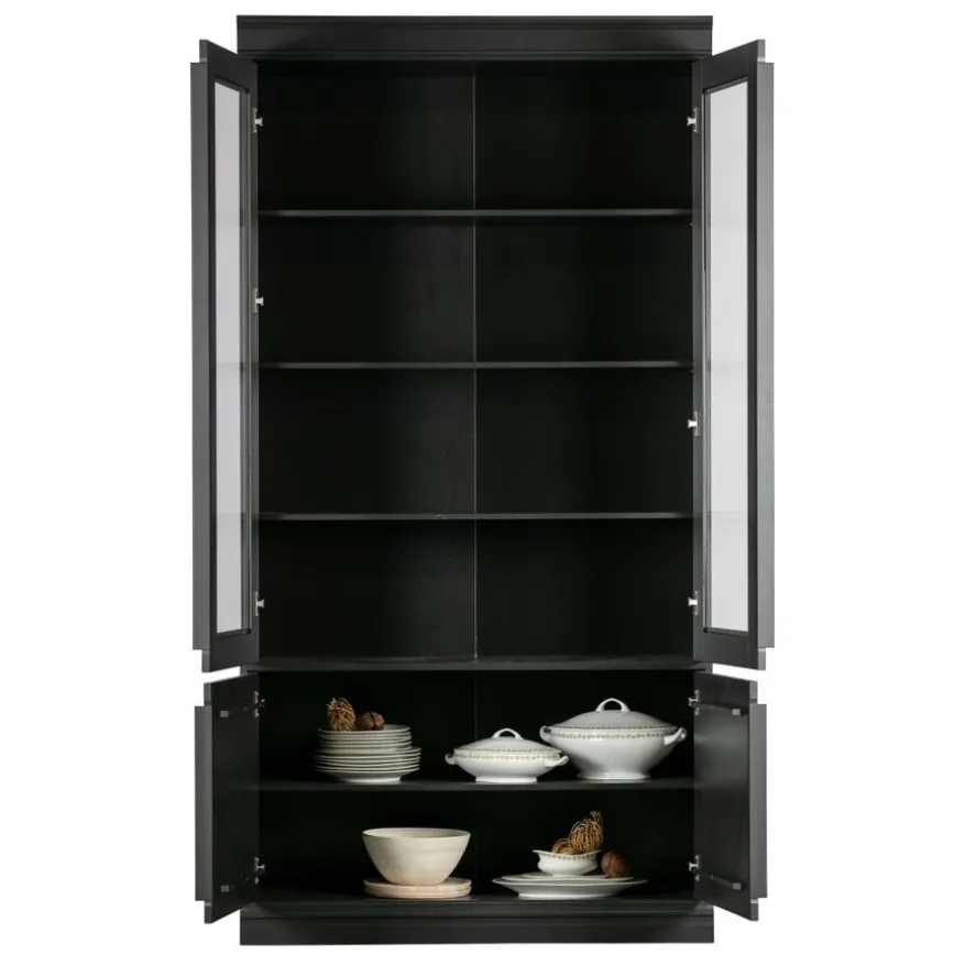 WOOOD Vitrinekast Organize Zwart - 110x215x44 cm