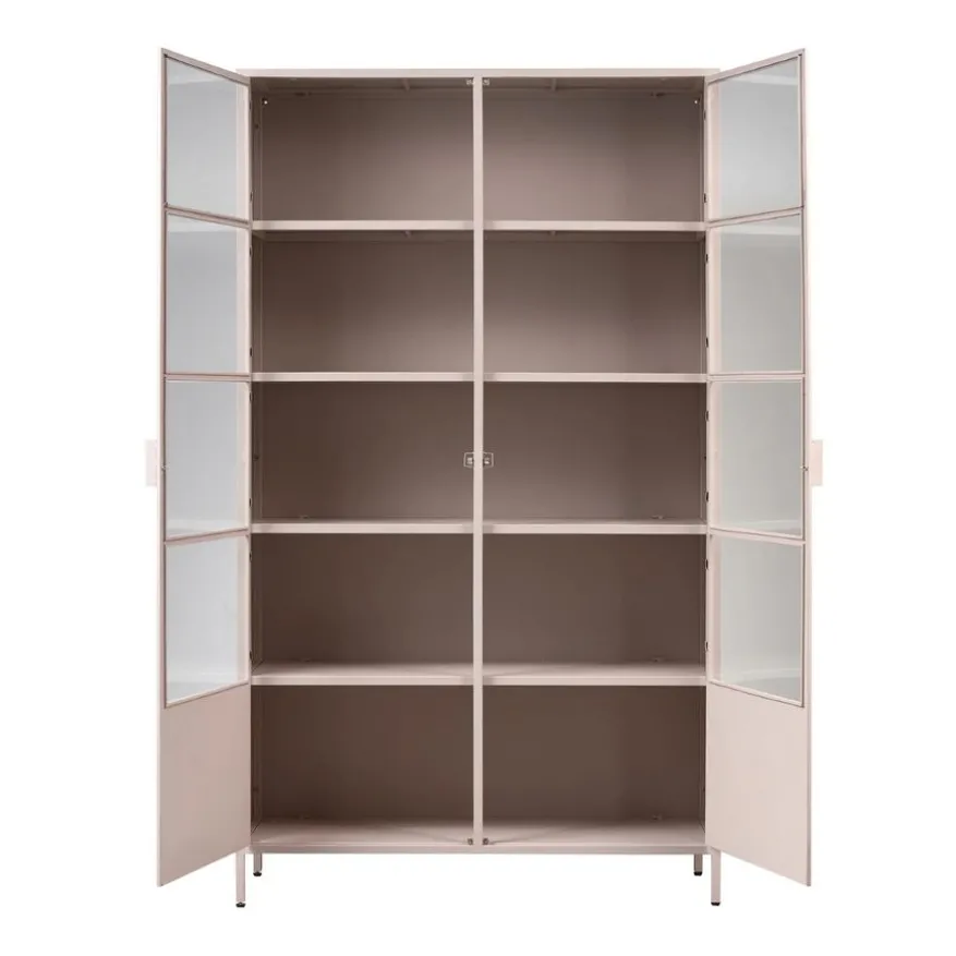 WOOOD Vitrinekast Ronja Roze - 110x189x43 cm