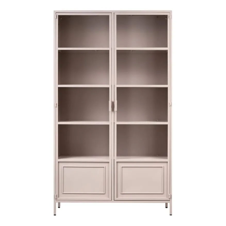 WOOOD Vitrinekast Ronja Roze - 110x189x43 cm