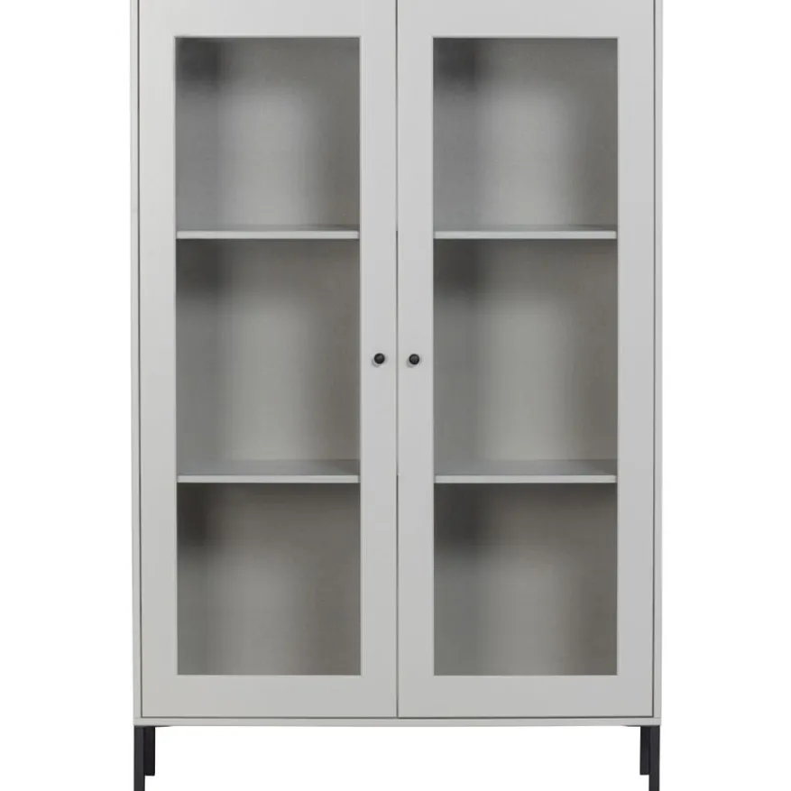 WOOOD Vitrinekast Xam Grijs - 100x155x40 cm