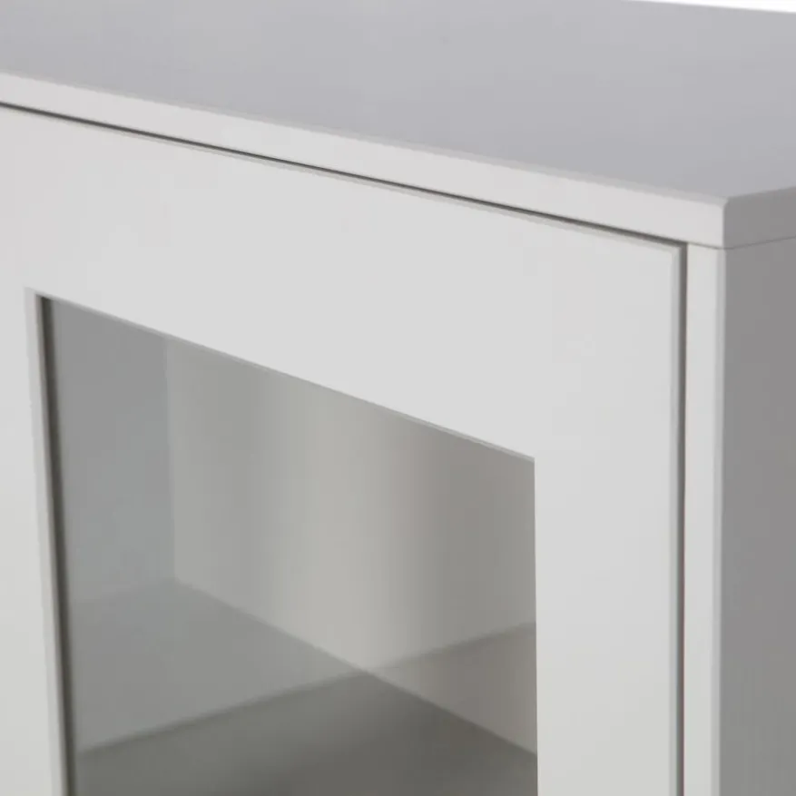 WOOOD Vitrinekast Xam Grijs - 100x155x40 cm