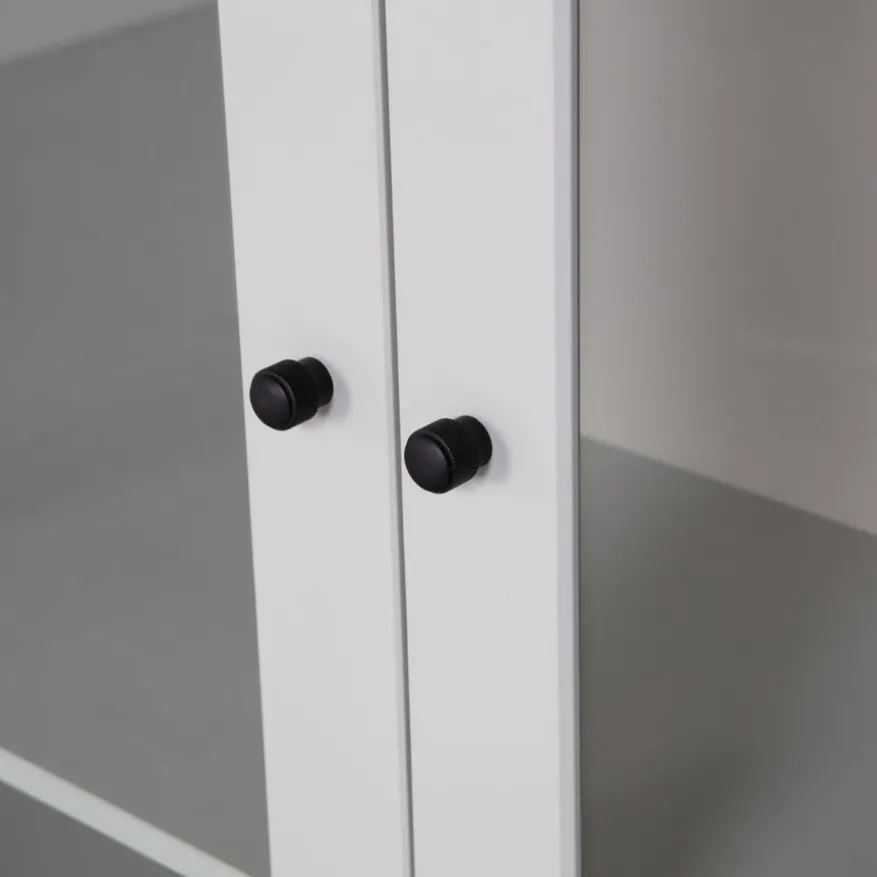 WOOOD Vitrinekast Xam Grijs - 100x155x40 cm