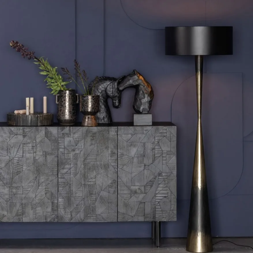 WOOOD Vloerlamp Blackout Too Zwart - E27 - 151 cm hoog