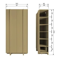 WOOOD Wandkast Basu Moss - 101x210x46 cm