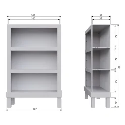 WOOOD Wandkast Bonk Mist - 107x160x39 cm
