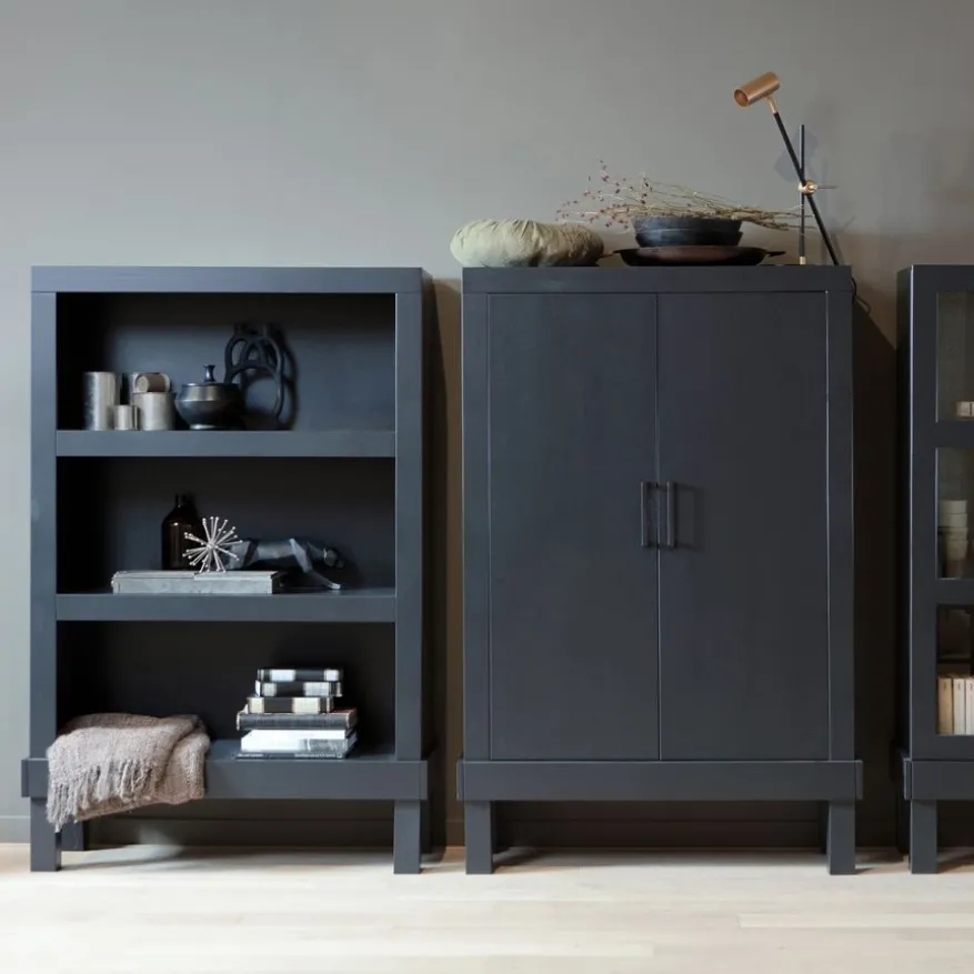 WOOOD Wandkast Bonk Zwart - 107x160x39 cm