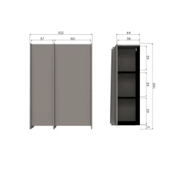 WOOOD Wandkast Brock Warmgrijs - 102x140x44 cm