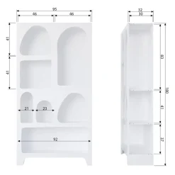 WOOOD Wandkast Caz Wit - 95x180x32 cm