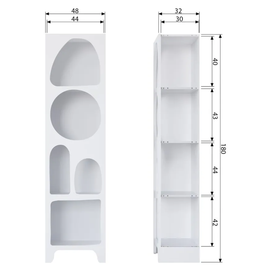 WOOOD Wandkast Caz Wit - 48x180x32 cm