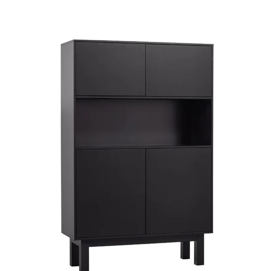 WOOOD Wandkast Finca Zwart - 110x170x40 cm