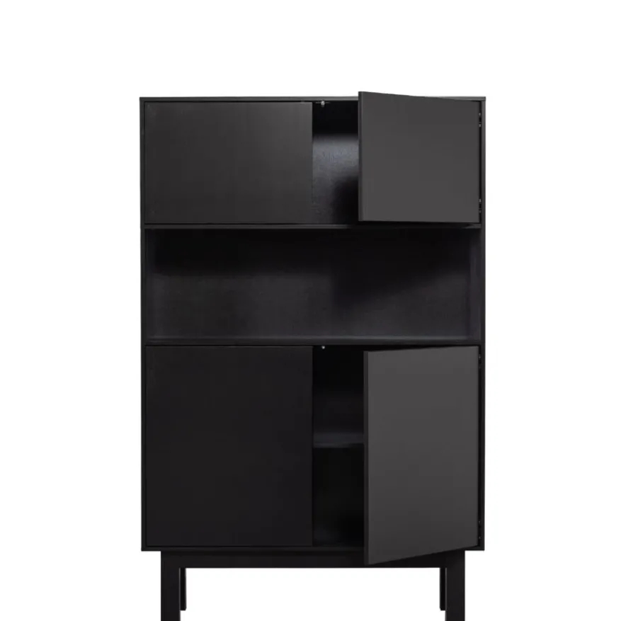 WOOOD Wandkast Finca Zwart - 110x170x40 cm