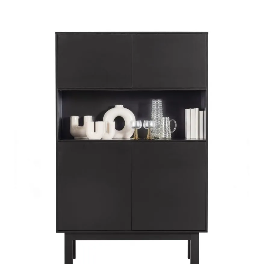 WOOOD Wandkast Finca Zwart - 110x170x40 cm